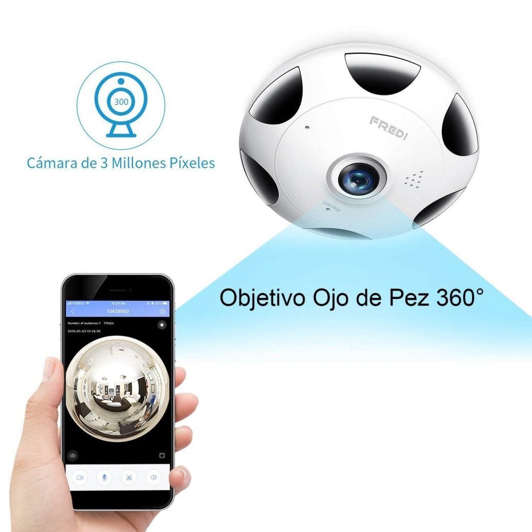 Cámara de Vigilancia Panorámica de 360 grados