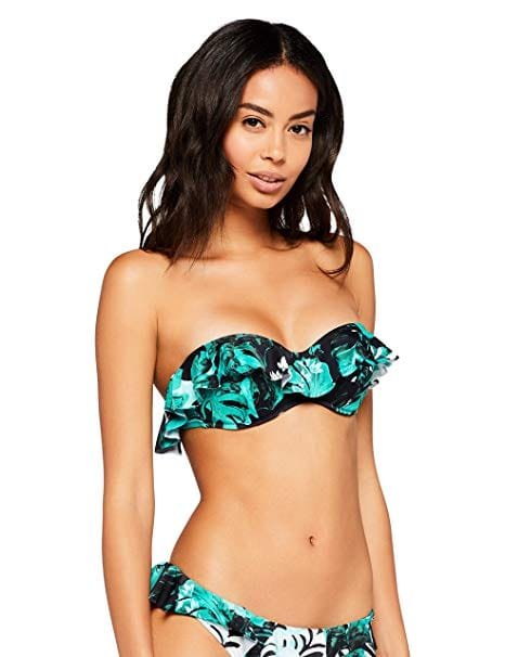 Iris & Lilly Top de Bikini Push-up con Volante Mujer