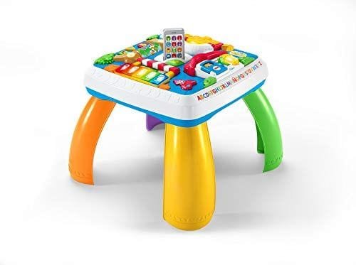 Fisher-Price Mesa multiaprendizaje bilingüe, mesa infantil bebé +6 meses (Mattel DRH34).