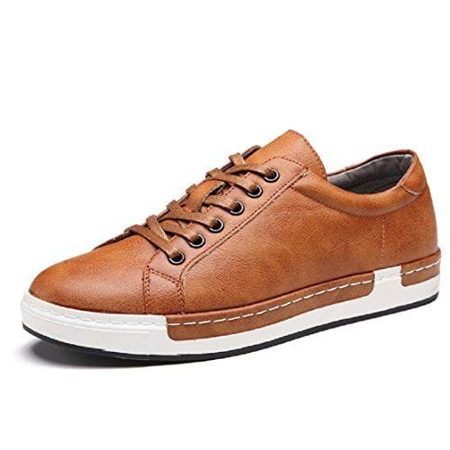 Zapatos de Cordones para Hombre Conducción Zapatillas Cuero Casual Shoes Attività Commerciale Sneakers Amarillo 43.