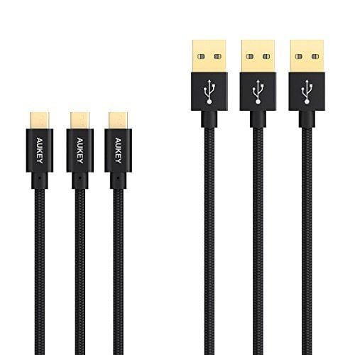 3 cables trenzados micro USB y tipo C
