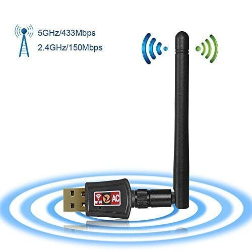 WiFi Adaptador Receptor WiFi USB Inalámbrico Dual Band AC600 (2.4GHz o 5GHz) / Compatible con Windows XP/7/8/8.1/Mac OS X 10.7-10.13