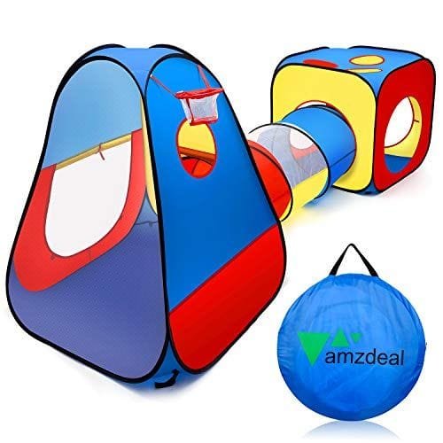 Amzdeal 3 en 1 túnel del juego infantil, pop up tienda campa por solo 22,11€