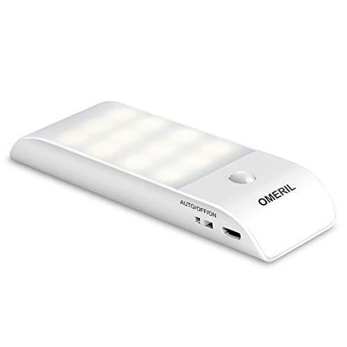 Luz noche, omeril luz led armario recargable usb con sensor por solo 7,59€