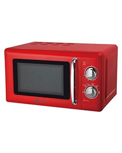 Artrom MM-720RML – Microondas retro, 700 W, color rojo [Clase de eficiencia energética A]