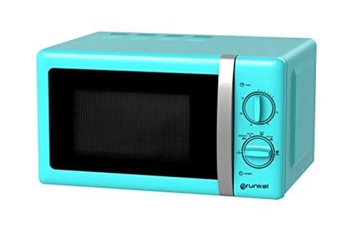 Grunkel – Microondas de diseño vintage azul de 20 litros de capacidad y 700W