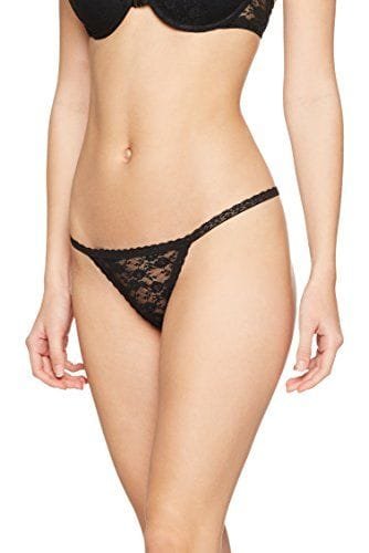 Marca Amazon – IRIS & LILLY Tanga de Tira con Encaje de Flores Soft Lace para Mujer, Pack de 3