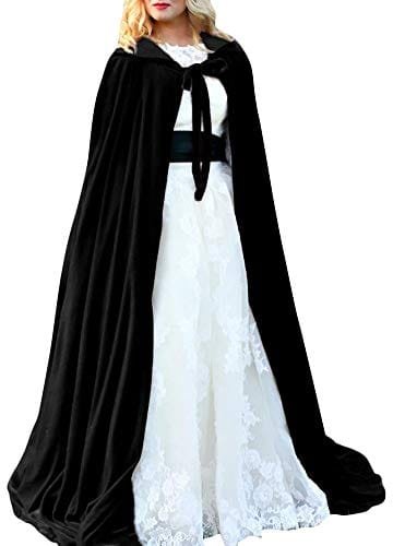 Capa de bruja gris y negra para adulto