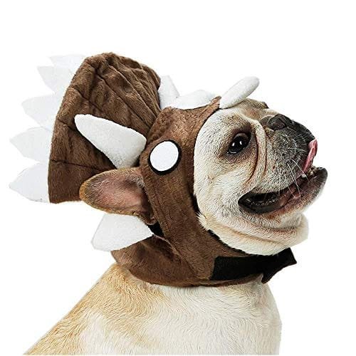Disfraz de triceratops para perro