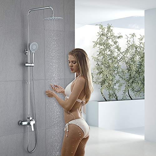 Homelody Conjunto de Ducha Circular Plateada