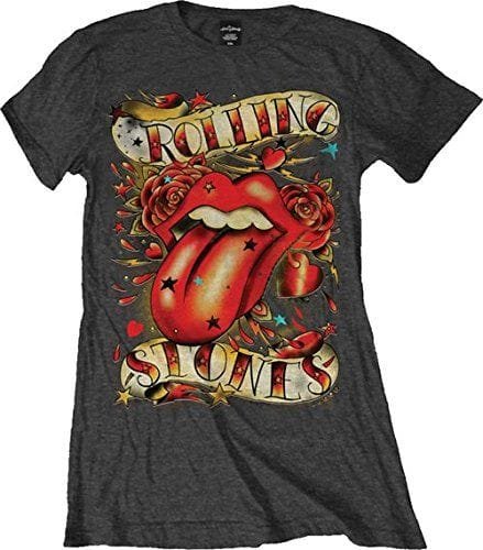 Rockoff Trade Tongue & Stars, Camiseta para Mujer