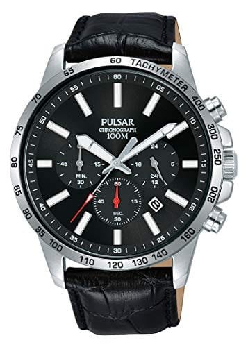 Seiko Reloj Analógico para Hombre de Cuarzo con Correa en Cuero PT3A01X1