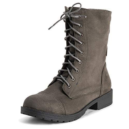 Viva Mujer Bolsillo Exterior Zip Combate MilitarModa Invierno Mitad De La pantorrillaBotas