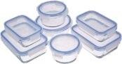 Recipientes de Cristal para Alimentos, con Cierre (14 Unidades)