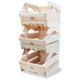 HABAU Cajas de almacenaje para apilar (madera, 3 unidades)