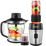 Aicok batidora de vaso 700w, 3 en 1 batidora multifuncional por solo 27,99€
