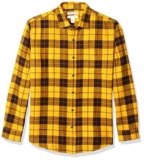 Amazon Essentials – Camisa de franela a cuadros de manga larga y ajuste regular para hombre