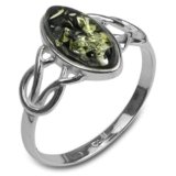Anillo Plata Ambar Verde