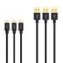 3 cables trenzados micro USB y tipo C