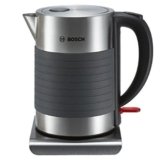 Bosch TWK7S05 – Hervidor de agua de acero inoxidable con recubrimiento de silicona antideslizante, 2200 W, color gris