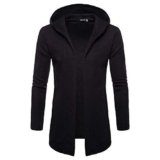 Cebbay Liquidación Ropa de Hombre con Capucha Top de diseño de Manga Larga en una Rebeca Sudadera con Capucha Sudadera con Capucha y Cazadora sólida(Negro, EU Size L = Tag XL).