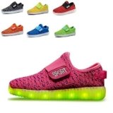 CLEEKING Niños Niños Niñas Zapatos con luz LED Zapatillas de Deporte Intermitentes Entrenadores Cargador USB
