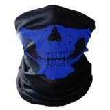 COMVIP Hombres Sin fisuras cráneo Impreso Las vendas abrigo de la bufanda del calentador del cuello de la máscara Circunferencia de la cabeza: 53-62cm Azul.