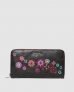 Cartera grande de mujer Desigual Nanit en negro con bordado y cremallera