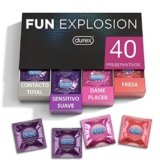 Durex Preservativos Fun Explosion Mixtos Sabor Fresa, Dame Placer, Sensitivo Suave y Contacto Total