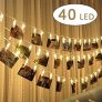 Foto clip cadena de luces led,5m 40 foto clips luces solo 10,07€