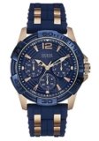 Guess W0366G4 – Reloj de pulsera para hombre, color azul / rosa oro.