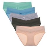 Intimate Portal Mujer Algodón Braguitas Ropa Interior Premamá de Tiro Bajo Natural Múltiples Colores (PK de 5) M.