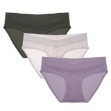 Intimate Portal Mujer Algodón Braguitas Ropa Interior Premamá de Tiro Bajo Morado Negro Blanco (PK de 3) S.
