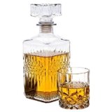 Jarra de Whisky 5 Piezas, Libre de Plomo Cristalino Resistente Botella de Whisky