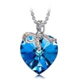 J. RENEÉ «Amor Corazon Collares Mujer, con Cristal Swarovski, Joyas para Mujer,(Amor Bendito Azul).