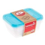 keeeper Set de 3 Fiambreras Azul transparente