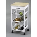 Kit Closet 7040028002 – Carro de cocina con cestas + botellero, madera, 37 x 37 x 76 cm
