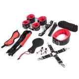 Kits de cuero de 10 piezas con terciopelo suave en el interior rojo y negro