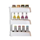 MGMDIAN Estante de Cocina Soporte de Pared Rotary Rack de Almacenamiento de condimento de 3 Capas Rack de Especias de Esquina (420 * 94 * 610 mm) Utensilios de Cocina multifuncionales..