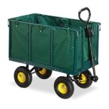 Carro jardín XXL hasta 500 kg, Acero-Goma-Tela, 83 x 51 x 113 cm