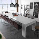 Mesa consola extensible 3 metros |  Acabado Blanco Brillo | Ultrachollo