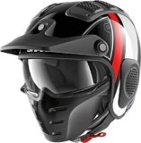 Shark Casco Jet x-drak Terrence Negro Blanco Rojo