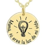 SIMPORDS Collar para Mujer Chapado en Oro Colgante Insignia