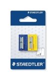 STAEDTLER 510 50 BK2 – Afilalápices de plástico. Pack con 2 sacapuntas de colores.