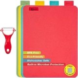 Tablas de cortar de cocina – Juego de 4 con Íconos de Índices de Alimento