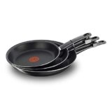 Tefal First Cook – Set de sartenes Negro Gas, Aluminio, Negro, 18/22/26 cm