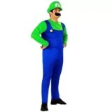 Disfraz de Super Mario Luigi Gorra + pantalón + Barba
