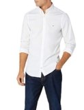 Tommy Hilfiger Core Stretch Slim Poplin Shirt, Camisa para Hombre, Blanco (Bright White 100) Medium.