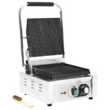 vidaXL Grill Parrilla Eléctrica Estriada de Acero Inoxidable 1800 W Plancha
