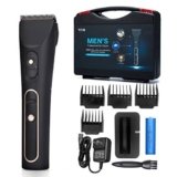 Y.F.M Máquina para Cortar Pelo Profesional, Cortapelos para Hombres, Maquinilla Eléctrica de Cortar Pelo – Aceleración con Un Clic, 4 Peine Limitado Reemplazable, con 2 Baterías de Litio.